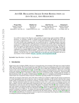 AnySR: Realizing Image Super-Resolution as Any-Scale, Any-Resource