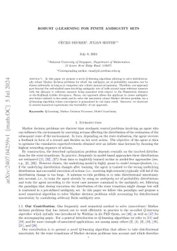 Robust Q-Learning for finite ambiguity sets