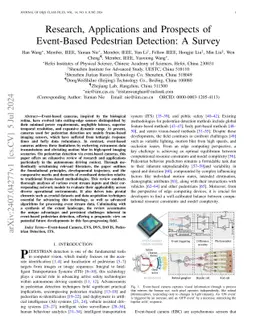 Research, Applications and Prospects of Event-Based Pedestrian
  Detection: A Survey