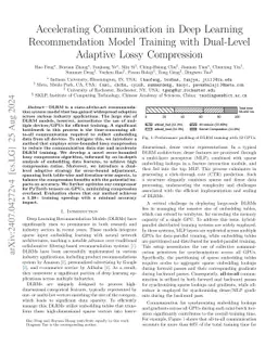 Accelerating Communication in Deep Learning Recommendation Model
  Training with Dual-Level Adaptive Lossy Compression