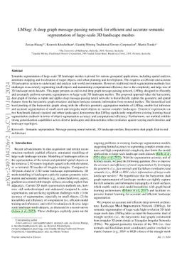 LMSeg: An end-to-end geometric message-passing network on barycentric dual graphs for large-scale landscape mesh segmentation