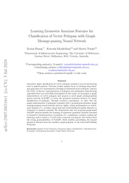 Learning Geometric Invariant Features for Classification of Vector Polygons with Graph Message-passing Neural Network