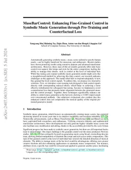 MuseBarControl: Enhancing Fine-Grained Control in Symbolic Music
  Generation through Pre-Training and Counterfactual Loss