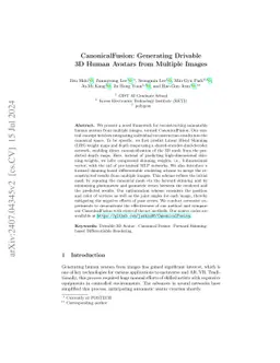 CanonicalFusion: Generating Drivable 3D Human Avatars from Multiple
  Images