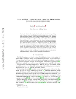 Trustworthy Classification through Rank-Based Conformal Prediction Sets