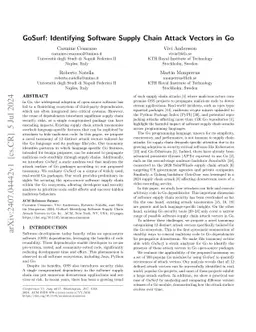 GoSurf: Identifying Software Supply Chain Attack Vectors in Go