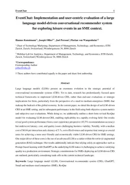 EventChat: Implementation and user-centric evaluation of a large
  language model-driven conversational recommender system for exploring leisure
  events in an SME context