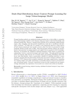 Dude: Dual Distribution-Aware Context Prompt Learning For Large
  Vision-Language Model