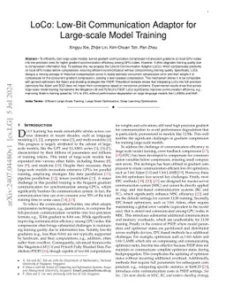 LoCo: Low-Bit Communication Adaptor for Large-scale Model Training