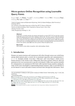 Micro-gesture Online Recognition using Learnable Query Points