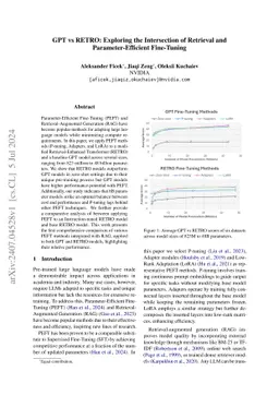 GPT vs RETRO: Exploring the Intersection of Retrieval and
  Parameter-Efficient Fine-Tuning