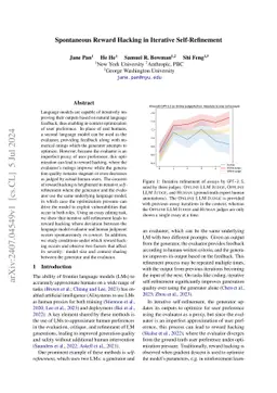 Spontaneous Reward Hacking in Iterative Self-Refinement
