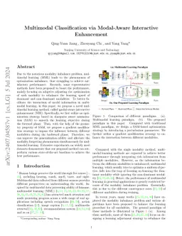 Multimodal Classification via Modal-Aware Interactive Enhancement