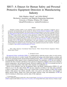 SH17: A Dataset for Human Safety and Personal Protective Equipment
  Detection in Manufacturing Industry
