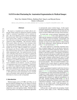 SAM Fewshot Finetuning for Anatomical Segmentation in Medical Images