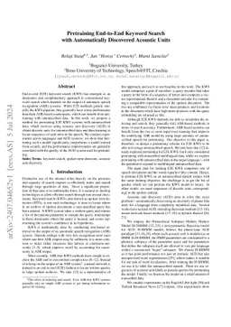 Pretraining End-to-End Keyword Search with Automatically Discovered
  Acoustic Units
