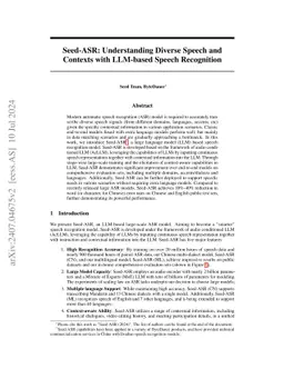 Seed-ASR: Understanding Diverse Speech and Contexts with LLM-based
  Speech Recognition