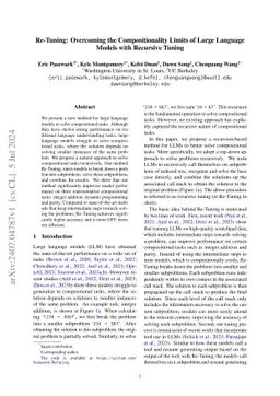 Re-Tuning: Overcoming the Compositionality Limits of Large Language
  Models with Recursive Tuning