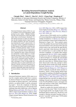 Revisiting Structured Sentiment Analysis as Latent Dependency Graph
  Parsing