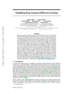 Simplifying Deep Temporal Difference Learning
