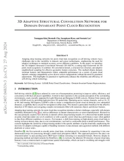 3D Adaptive Structural Convolution Network for Domain-Invariant Point
  Cloud Recognition
