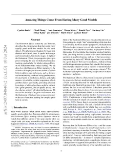 Amazing Things Come From Having Many Good Models