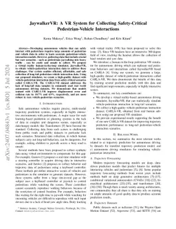 JaywalkerVR: A VR System for Collecting Safety-Critical
  Pedestrian-Vehicle Interactions