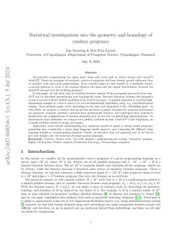 Statistical investigations into the geometry and homology of random
  programs