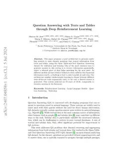Question Answering with Texts and Tables through Deep Reinforcement Learning