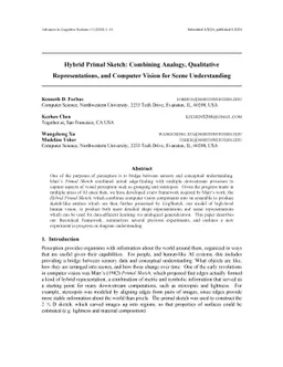 Hybrid Primal Sketch: Combining Analogy, Qualitative Representations,
  and Computer Vision for Scene Understanding