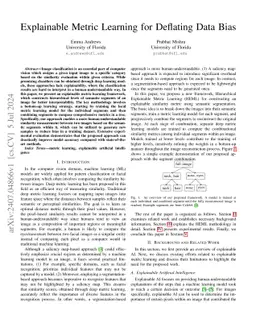 Explainable Metric Learning for Deflating Data Bias