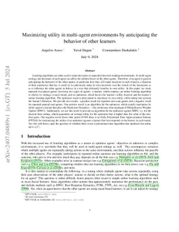 Maximizing utility in multi-agent environments by anticipating the
  behavior of other learners