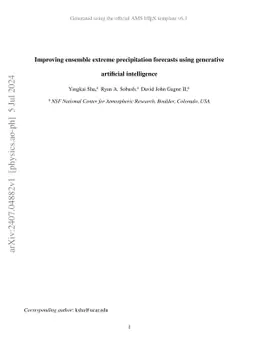 Improving ensemble extreme precipitation forecasts using generative
  artificial intelligence