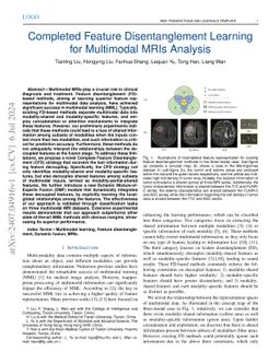 Completed Feature Disentanglement Learning for Multimodal MRIs Analysis