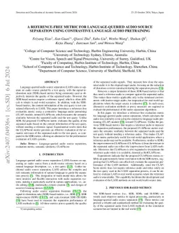 A Reference-free Metric for Language-Queried Audio Source Separation using Contrastive Language-Audio Pretraining