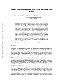 FOSP: Fine-tuning Offline Safe Policy through World Models