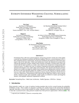 Entropy-Informed Weighting Channel Normalizing Flow for Deep Generative Models