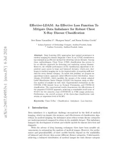 Effective-LDAM: An Effective Loss Function To Mitigate Data Imbalance
  for Robust Chest X-Ray Disease Classification