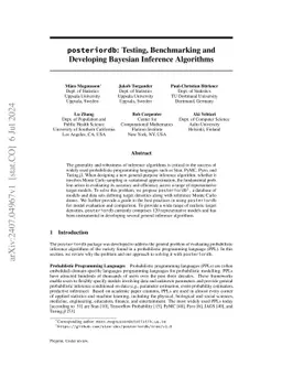 posteriordb: Testing, Benchmarking and Developing Bayesian Inference
  Algorithms