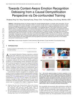 Towards Context-Aware Emotion Recognition Debiasing from a Causal
  Demystification Perspective via De-confounded Training