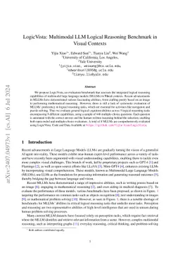 LogicVista: Multimodal LLM Logical Reasoning Benchmark in Visual
  Contexts