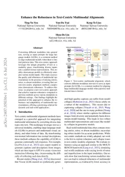 Enhance the Robustness of Text-Centric Multimodal Alignments