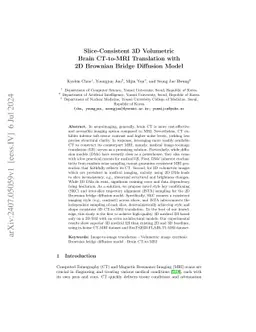 Slice-Consistent 3D Volumetric Brain CT-to-MRI Translation with 2D
  Brownian Bridge Diffusion Model