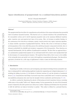 Sparse identification of quasipotentials via a combined data-driven method