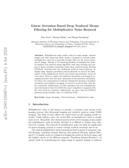 Linear Attention Based Deep Nonlocal Means Filtering for Multiplicative Noise Removal