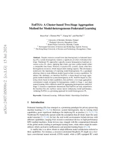 FedTSA: A Cluster-based Two-Stage Aggregation Method for
  Model-heterogeneous Federated Learning