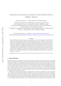 Location and association measures for interval data based on Mallows'
  distance
