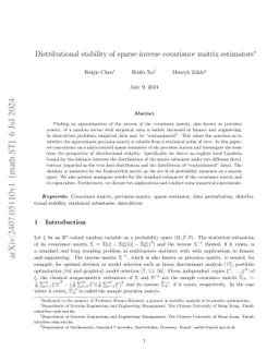 Distributional stability of sparse inverse covariance matrix estimators