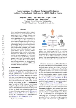 Large Language Model as an Assignment Evaluator: Insights, Feedback, and
  Challenges in a 1000+ Student Course