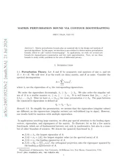 Matrix perturbation bounds via contour bootstrapping